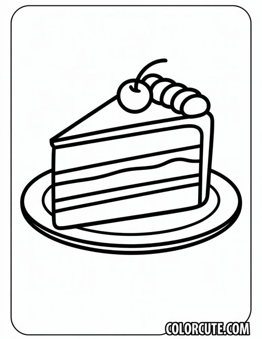 Cake Slice Coloring Pages | Free PDF Printables