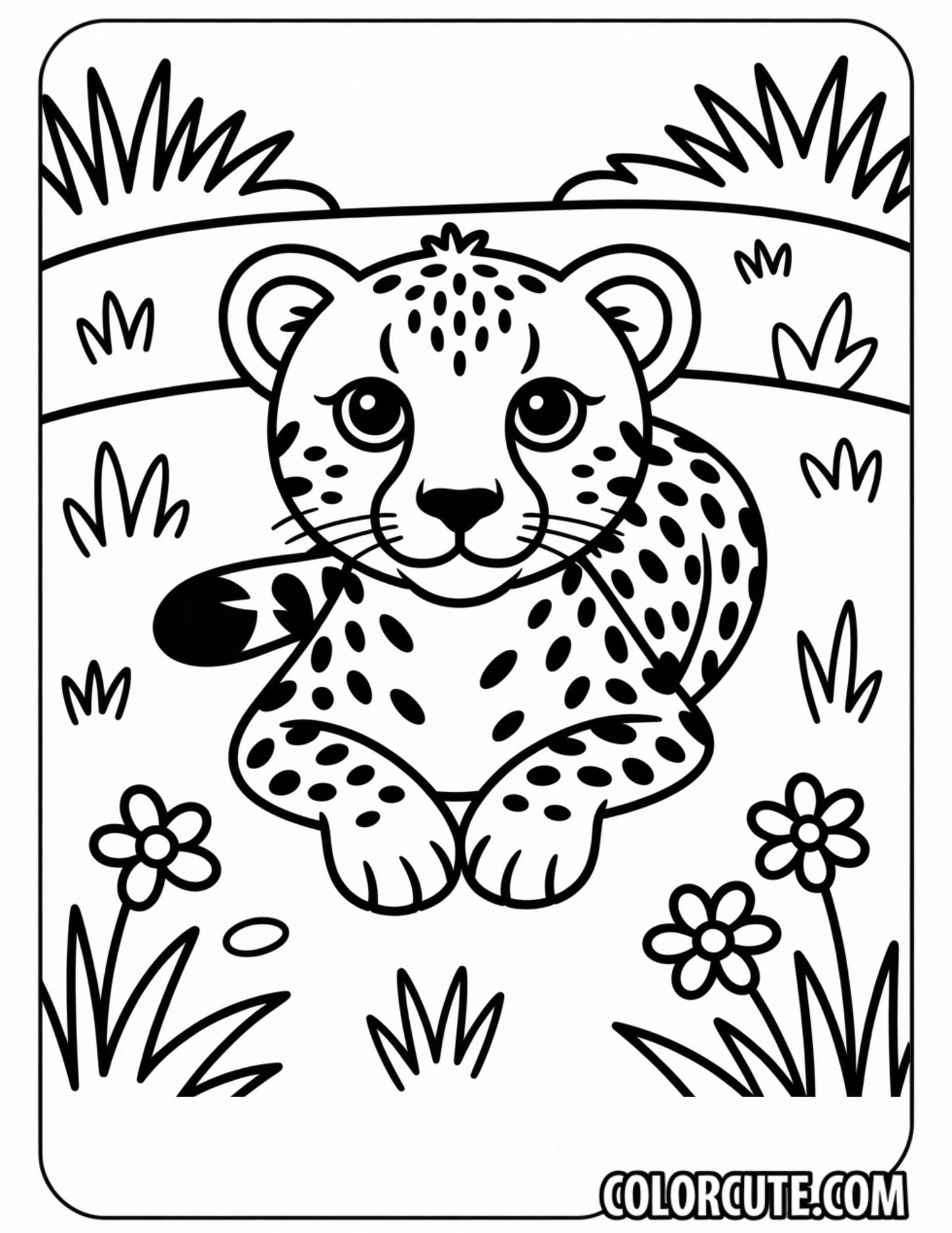 Cheetah Cute Coloring Pages | Free PDF Printables
