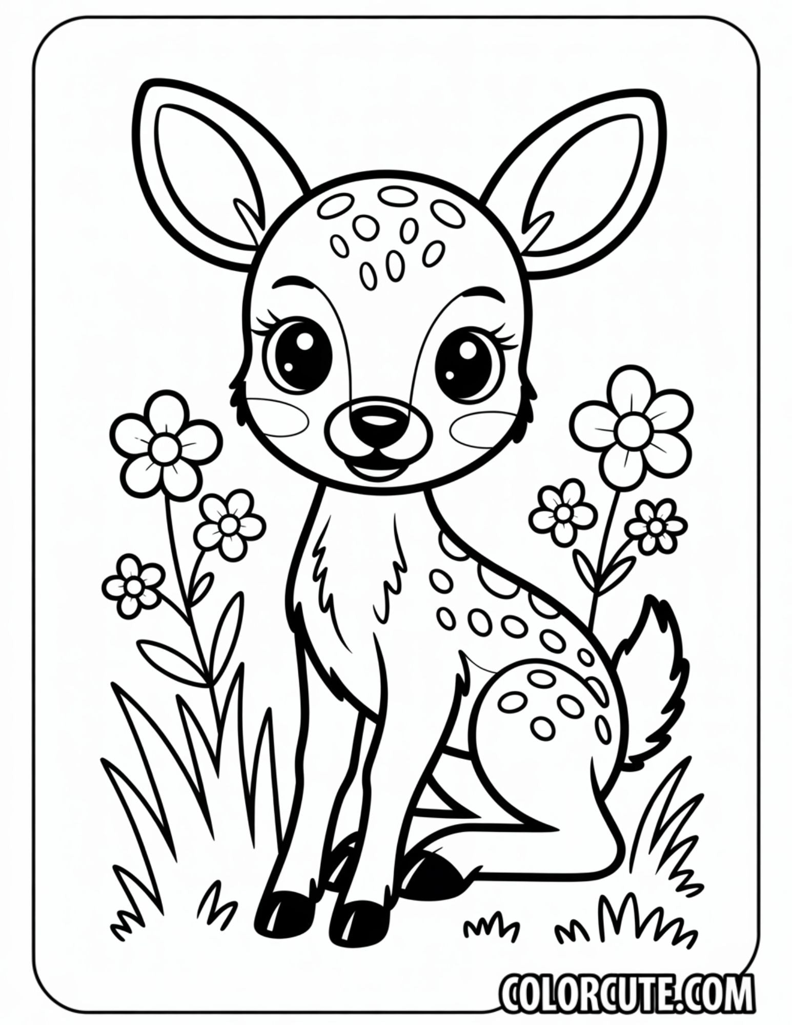 Cute Deer Coloring Pages Free PDF Printables Color Cute Free