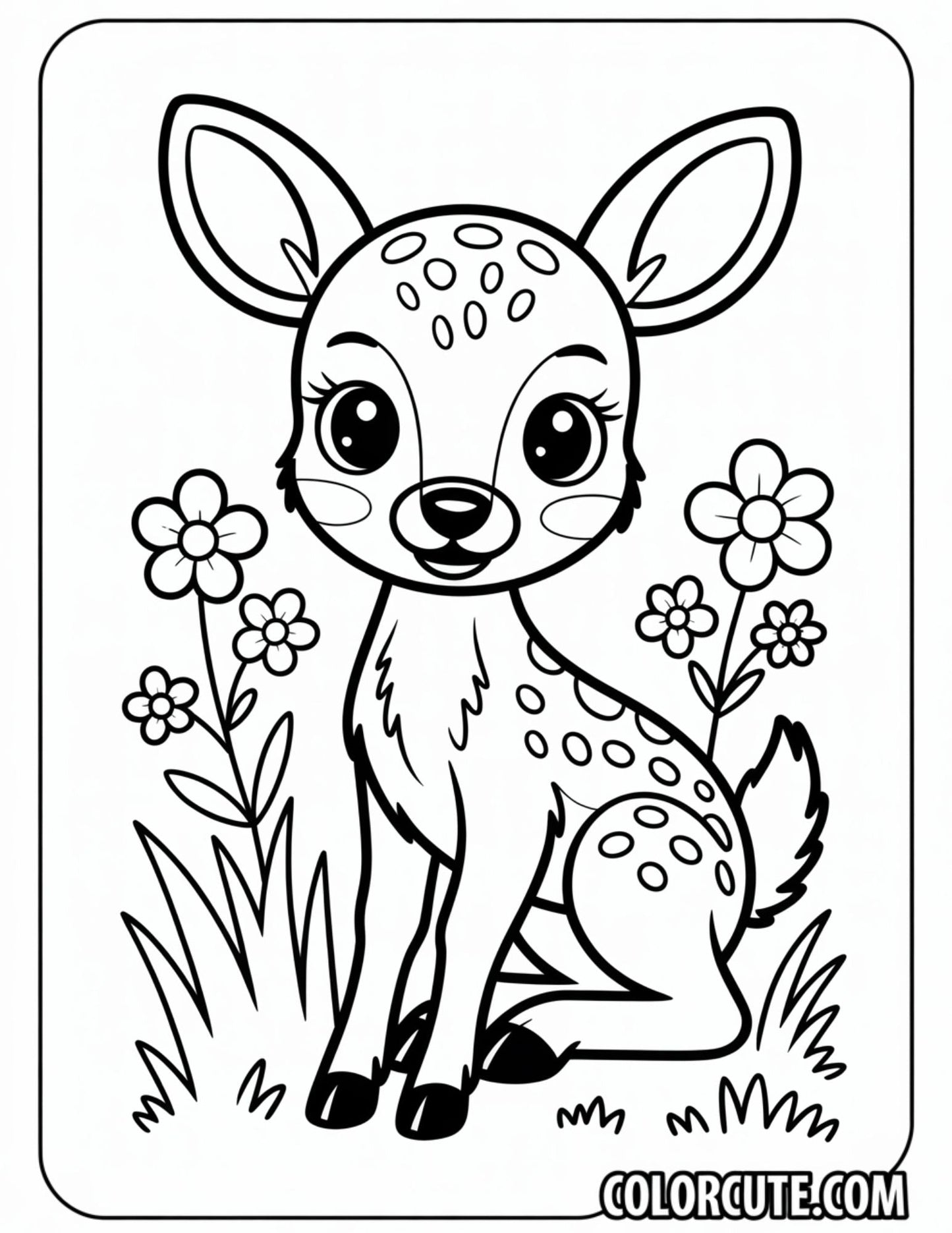 Cute Deer Coloring Pages - Free PDF Printables