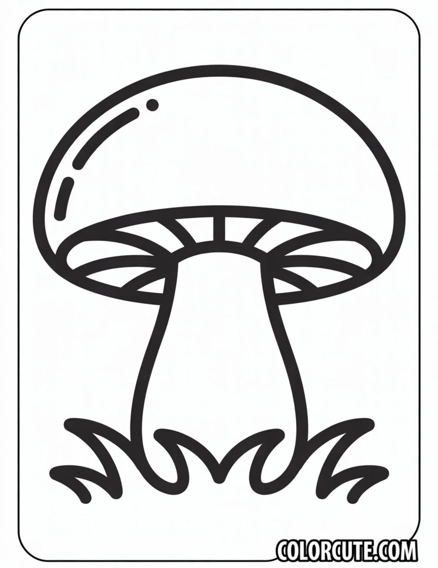 Easy Mushroom Coloring Pages | Free PDF Printables