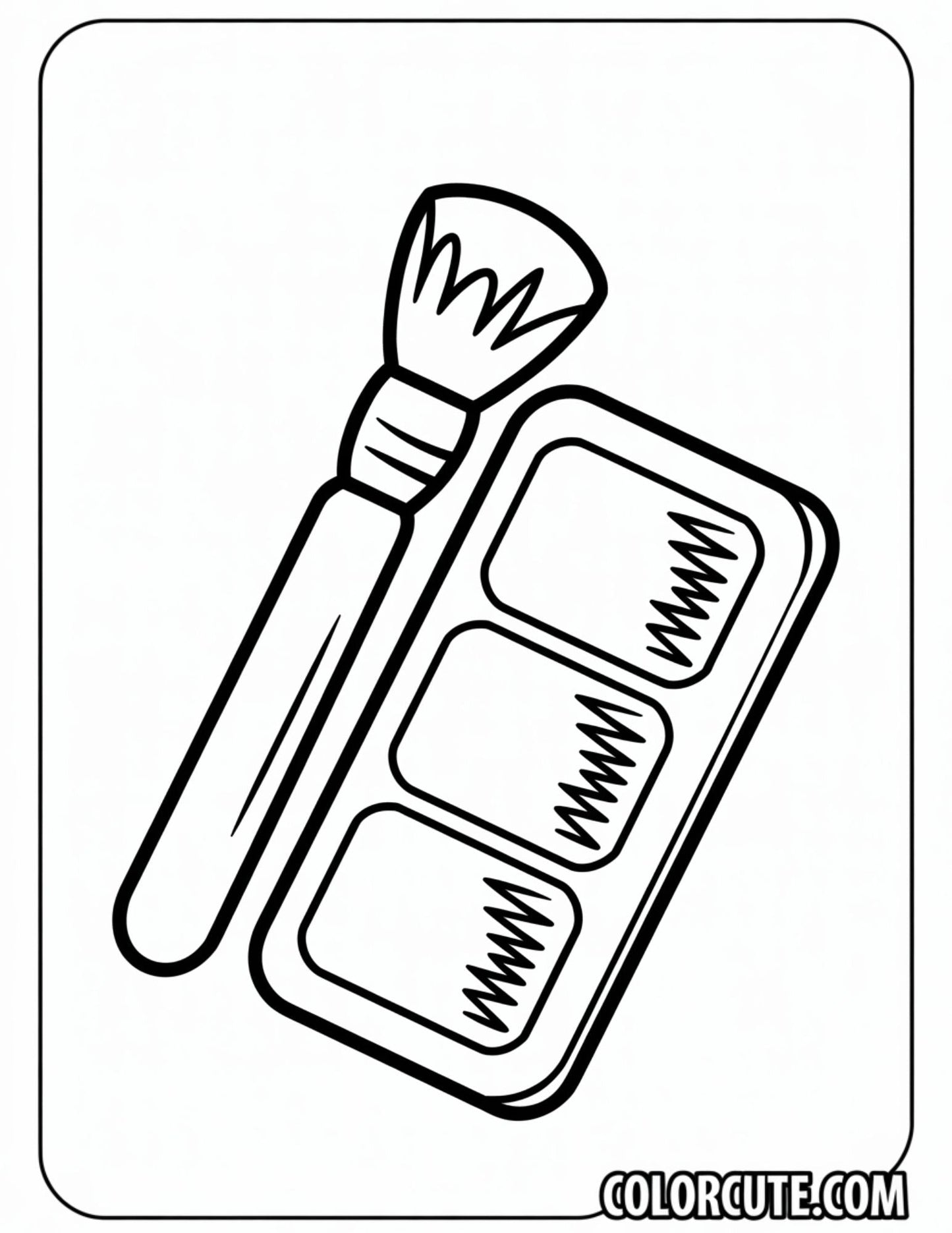 Eyeshadow Brush Coloring Page | Free PDF Printables