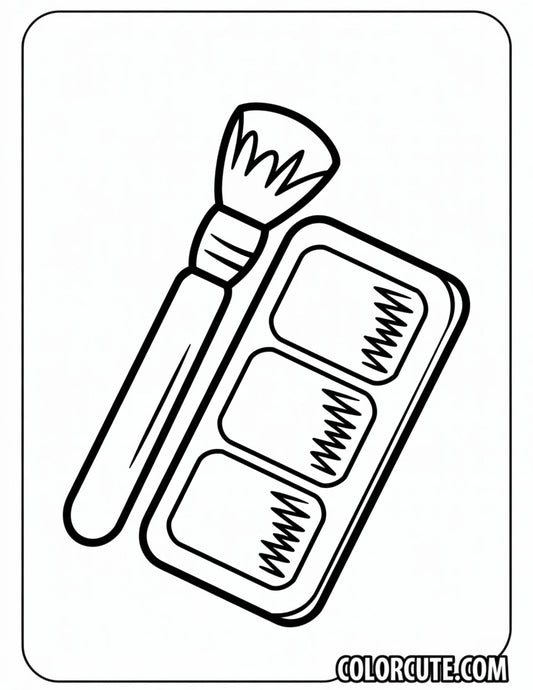 Eyeshadow Brush Coloring Page | Free PDF Printables