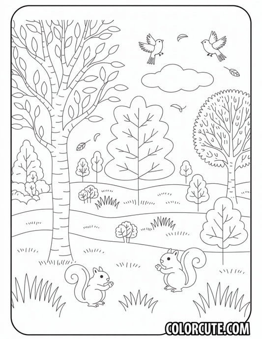 Fall Nature Coloring Pages | Free PDF Printables