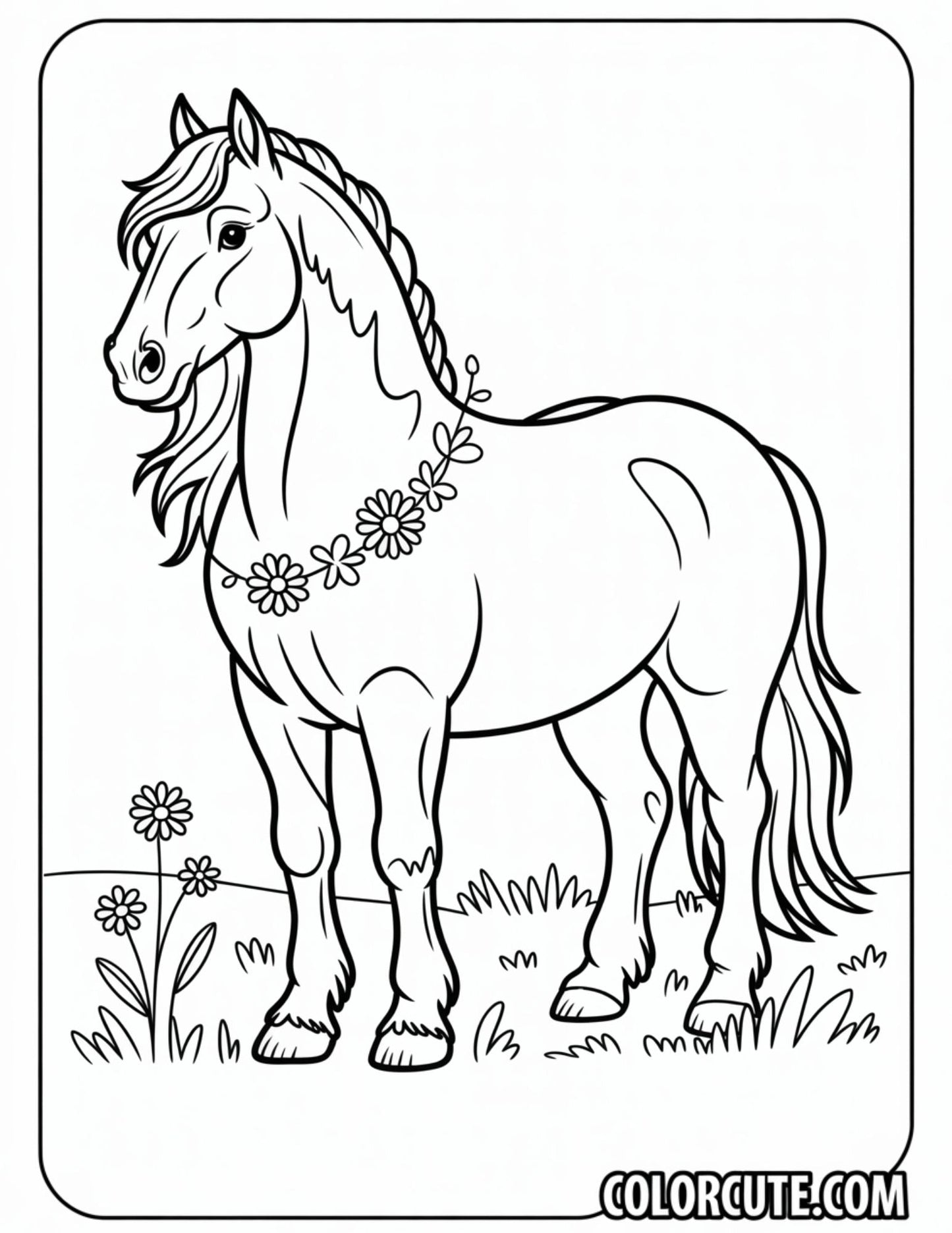 Friesian Horse Coloring Pages | Free PDF Printables