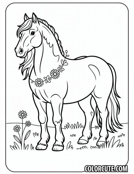 Friesian Horse Coloring Pages | Free PDF Printables