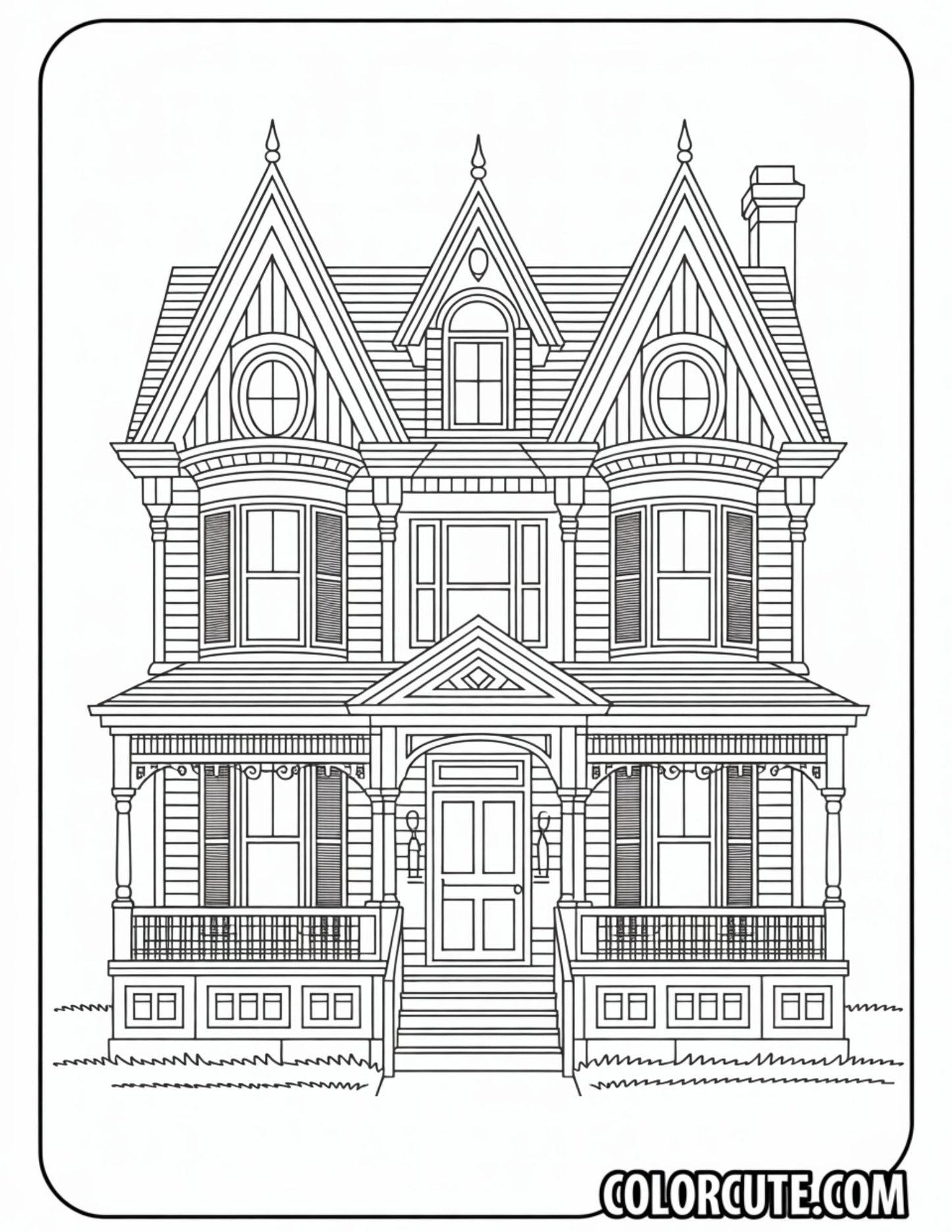 Gothic House Coloring Pages | Free PDF Printables