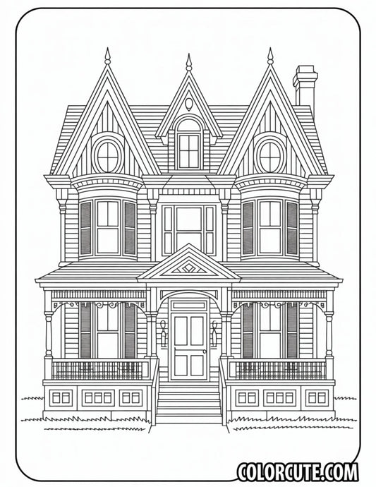 Gothic House Coloring Pages | Free PDF Printables