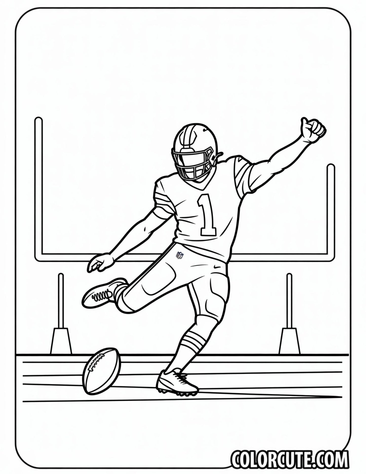 NFL Kicker Coloring Pages | Free PDF Printables