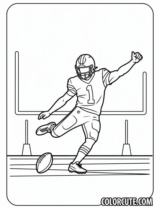 NFL Kicker Coloring Pages | Free PDF Printables