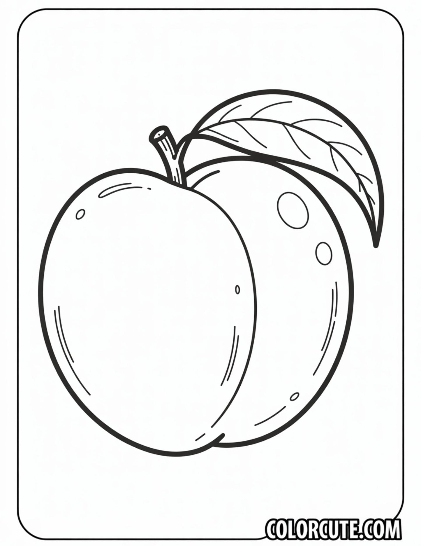 Peach Coloring Page | Free PDF Printables