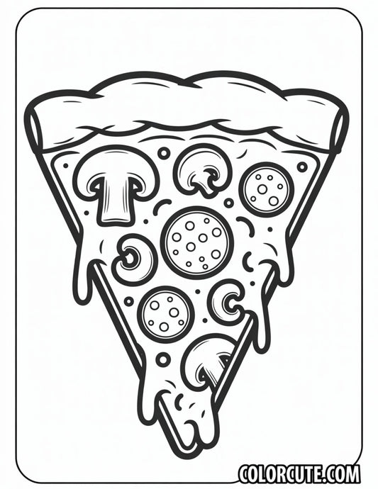 Pizza Coloring Page | Free PDF Printables