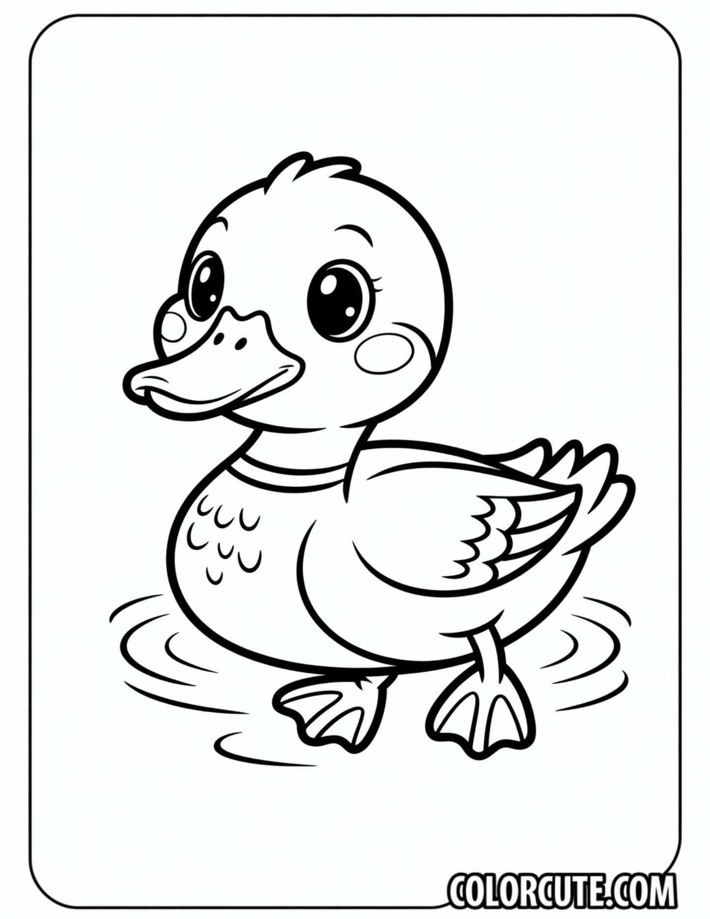 Preschool Duck Coloring Page | Free PDF Printables
