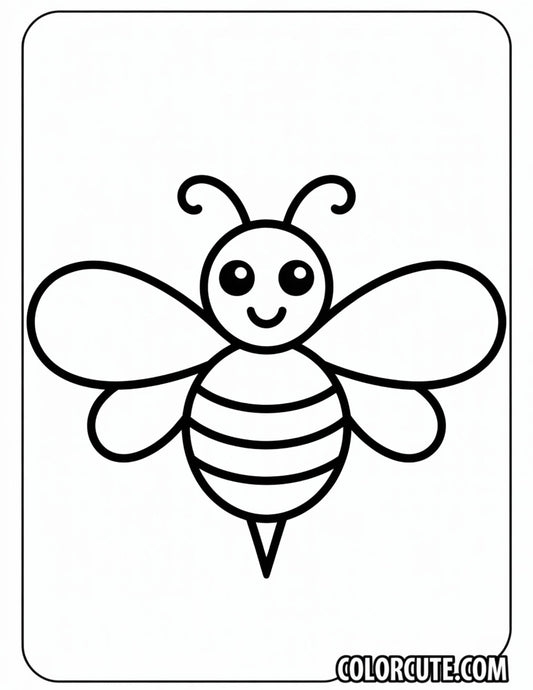 Simple Bee Coloring Page – Free PDF Printables