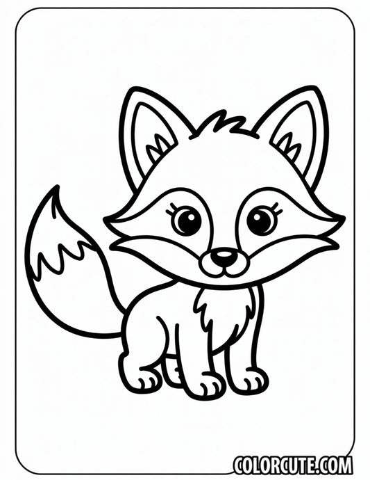 Baby Fox Standing Coloring Pages | Free PDF Printables