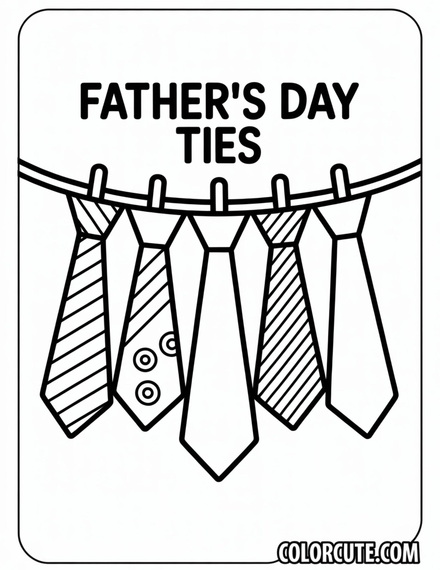 Fathers Day Tie Coloring Pages | Free PDF Printables