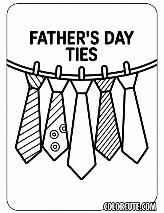 Fathers Day Tie Coloring Pages | Free PDF Printables