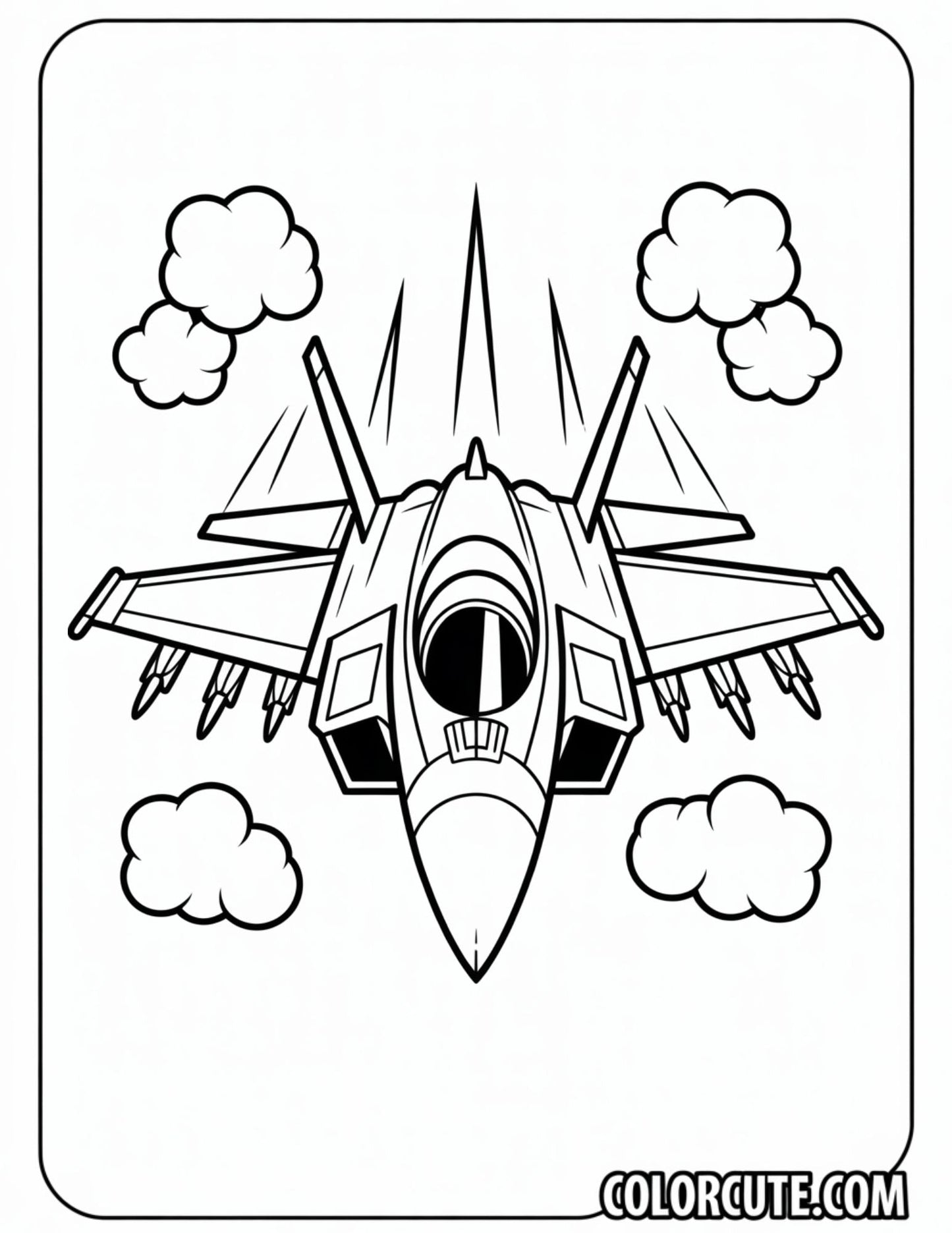 Fighter Jet Airplane Coloring Pages | Free PDF Printables