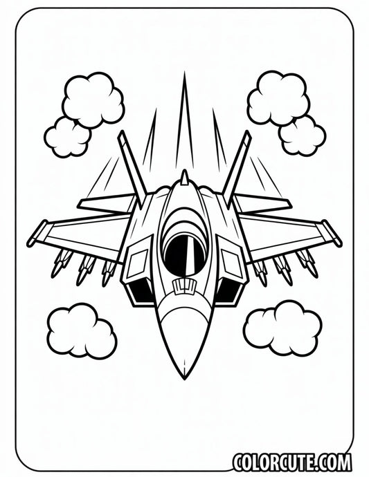 Fighter Jet Airplane Coloring Pages | Free PDF Printables