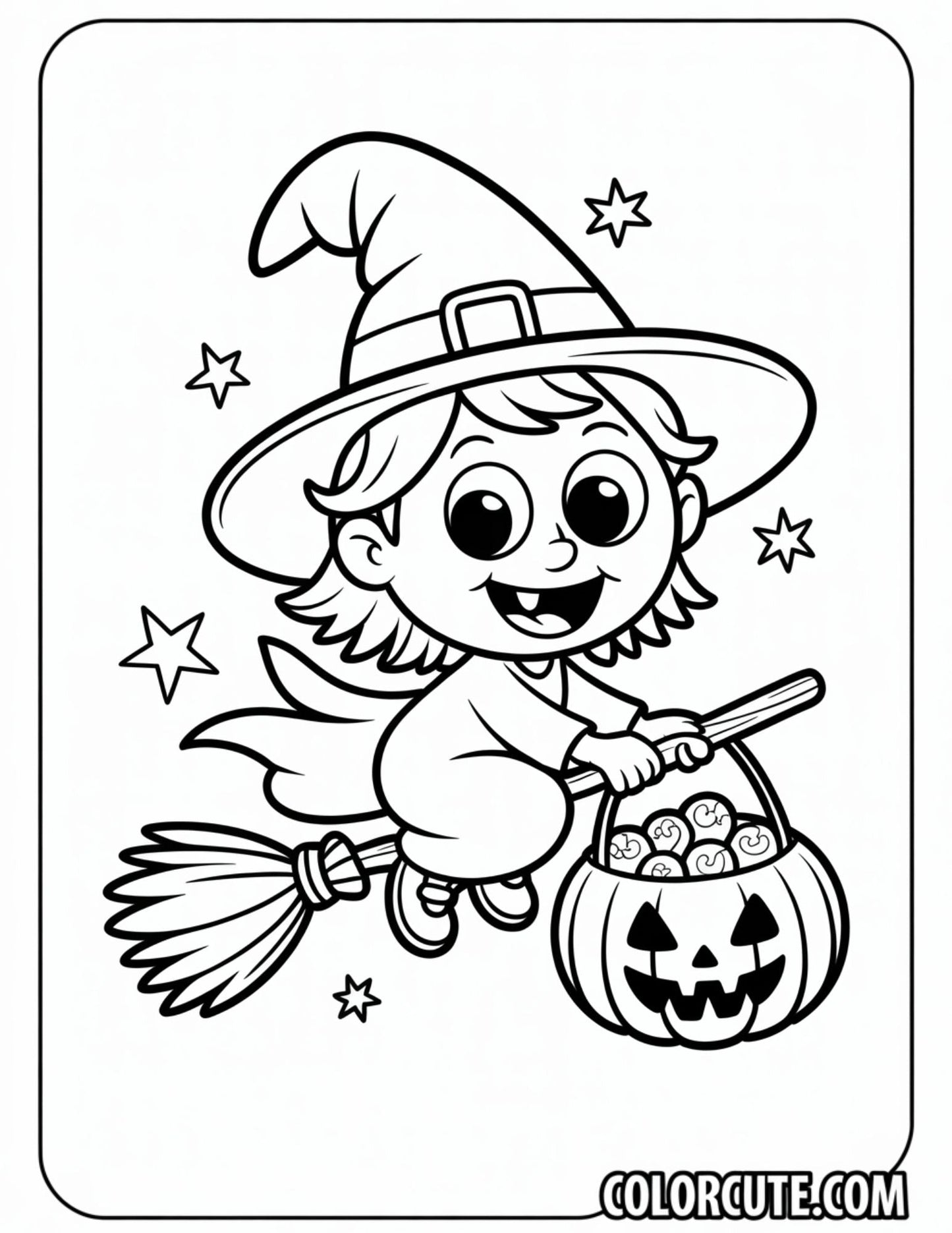 Spooky Witch Coloring Pages | Free PDF Printables