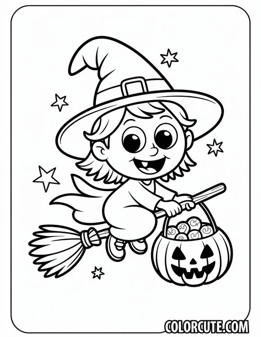 Spooky Witch Coloring Pages | Free PDF Printables
