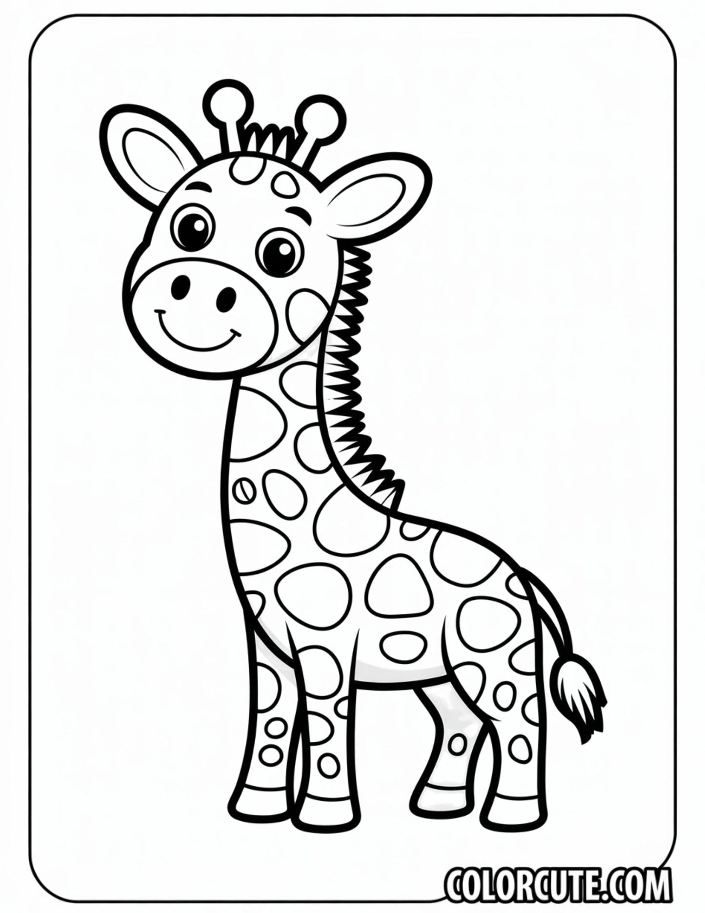 Giraffe Simple Coloring Pages | Free PDF Printables