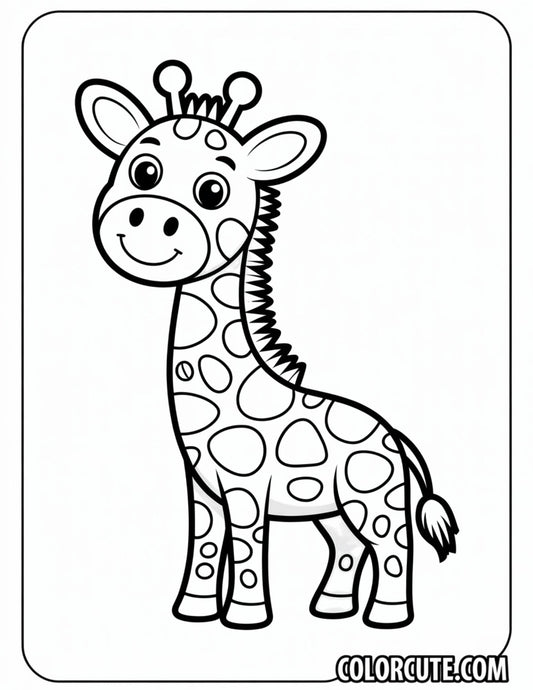 Giraffe Simple Coloring Pages | Free PDF Printables