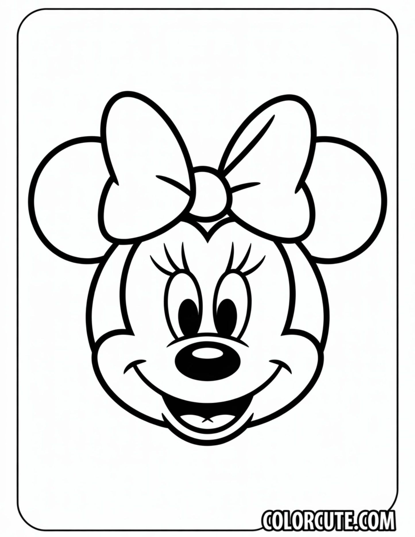 Head Minnie Mouse Coloring Page | Free PDF Printables