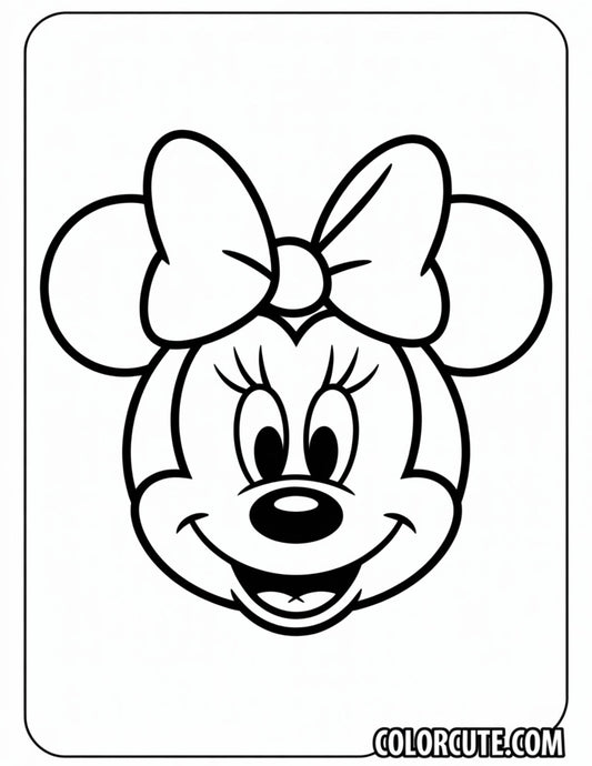 Head Minnie Mouse Coloring Page | Free PDF Printables
