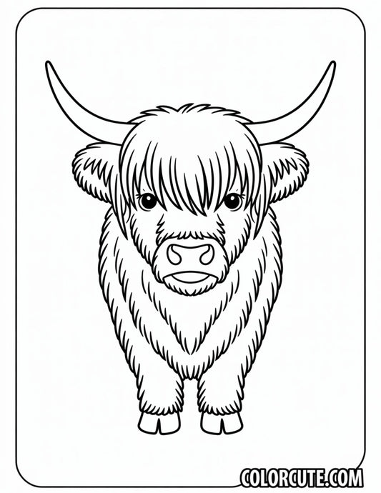Highland Cow Coloring Pages | Free PDF Printables