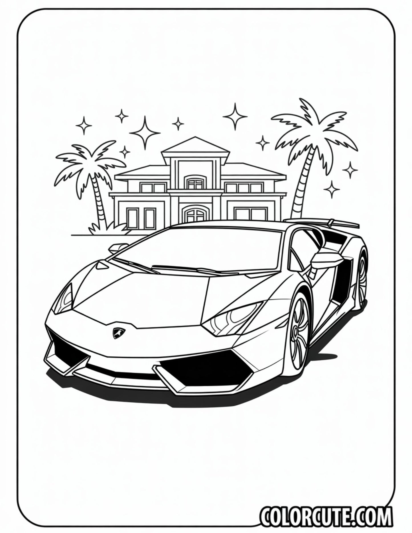 Huracan Lamborghini Coloring Pages - Free PDF Printables