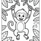 Jungle Monkey Coloring Page Free PDF Printables