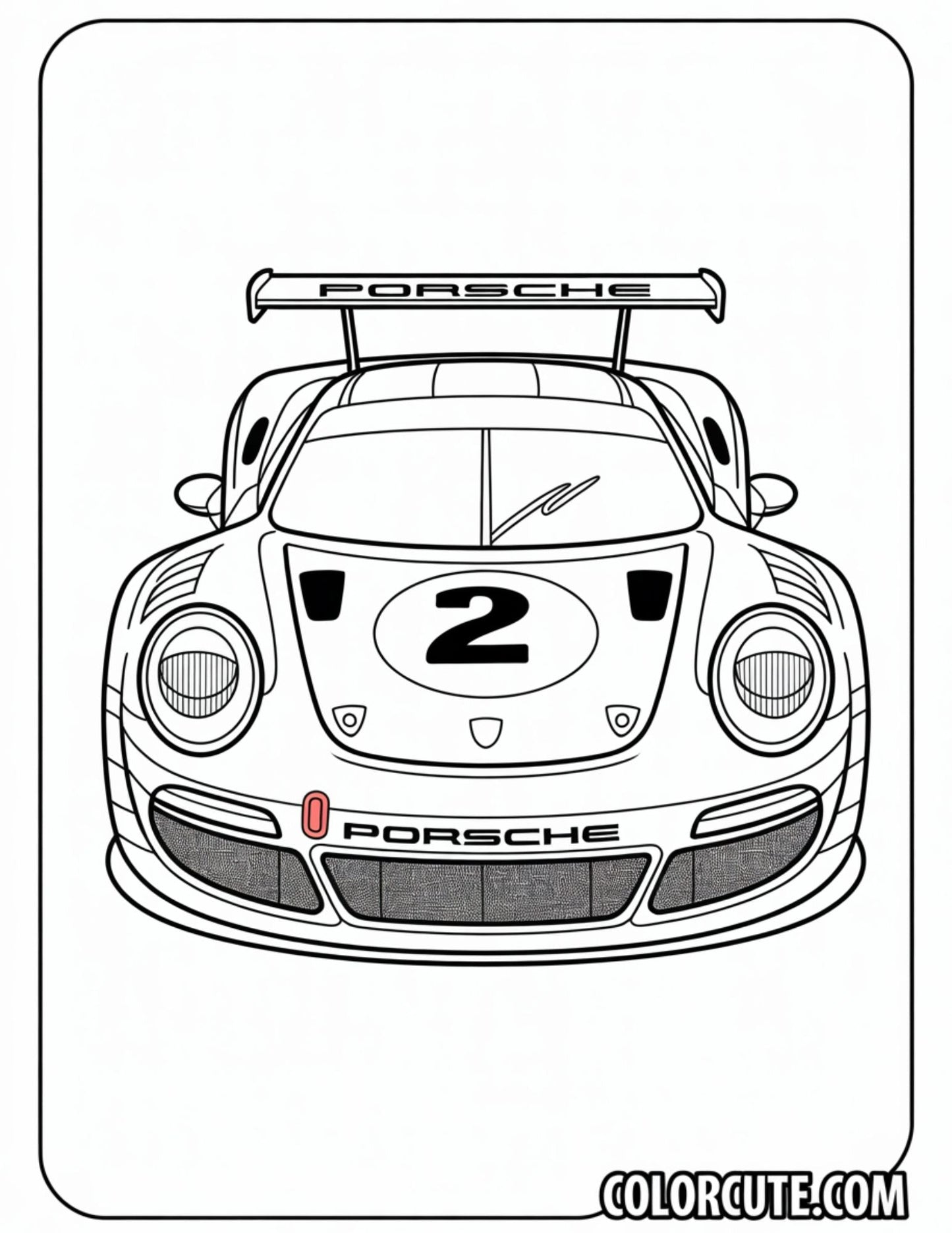 Le Mans Porsche Coloring Pages | Free PDF Printables