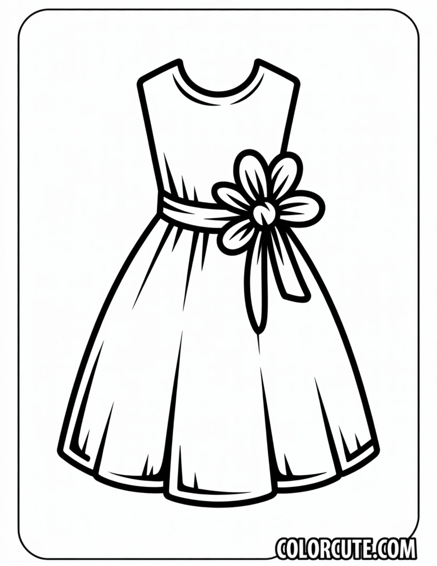 Long Dress Coloring Pages | Free PDF Printables