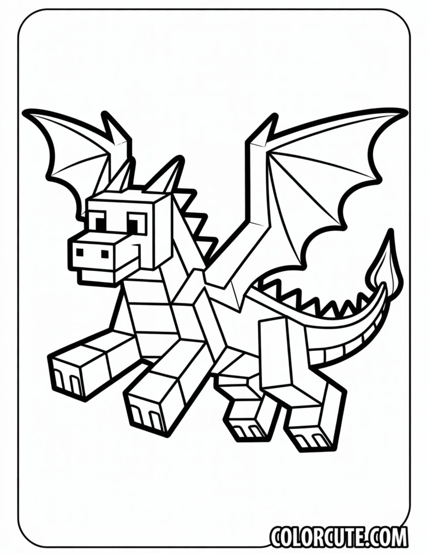 Minecraft Dragon Coloring Pages | Free PDF Printables