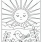 Morning Sun Coloring Page | Free PDF Printables