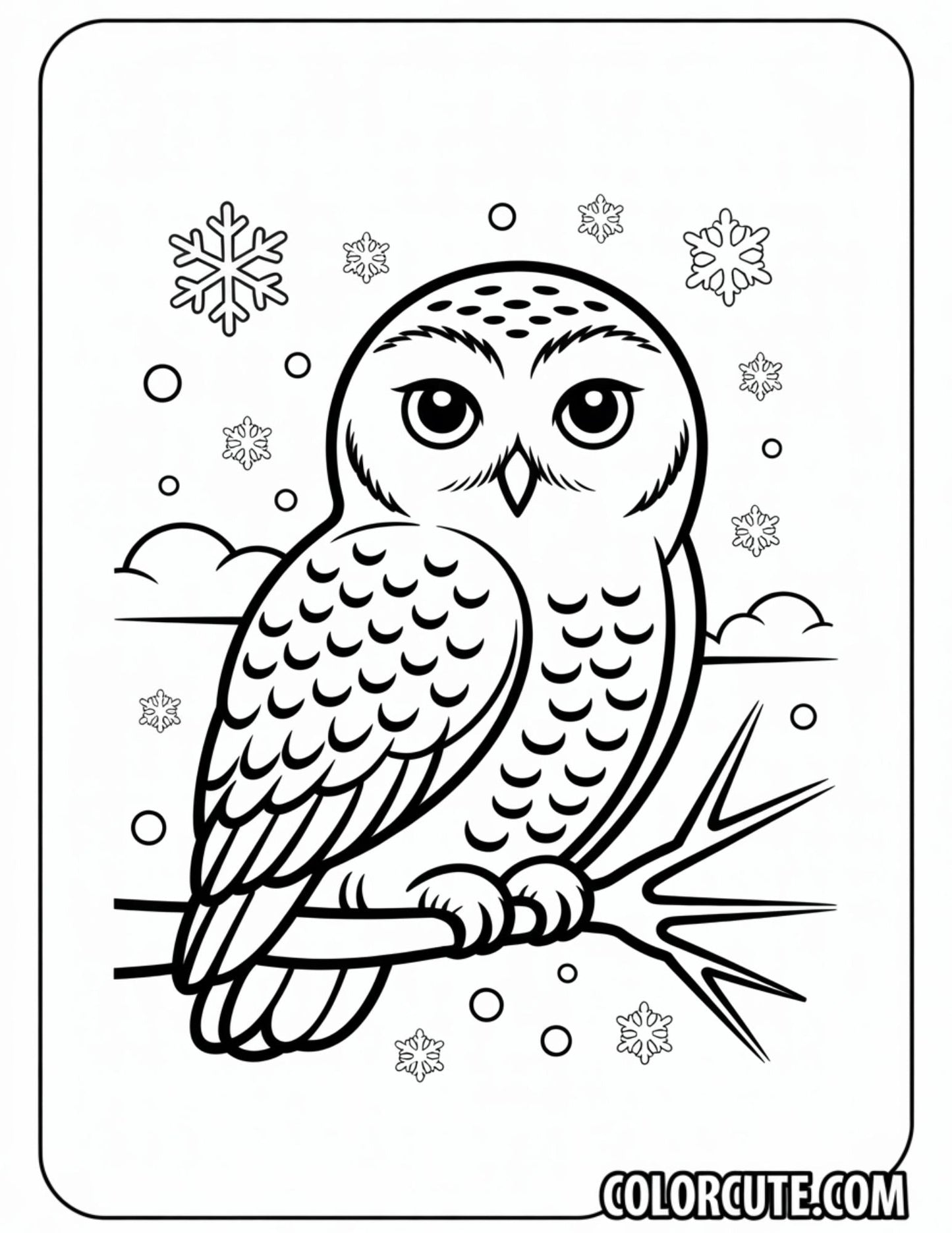 Snowy Owl Coloring Pages | Free PDF Printables