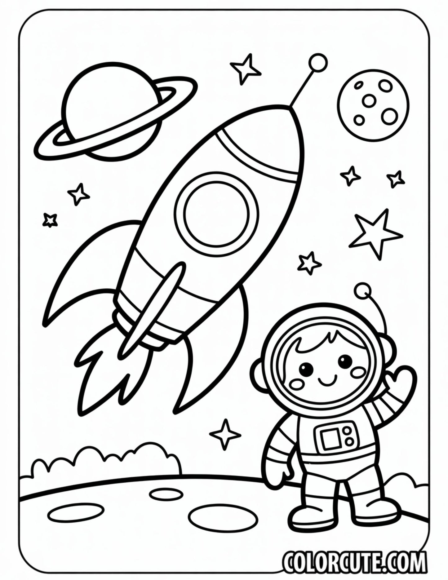 Space Preschool Coloring Pages | Free PDF Printables