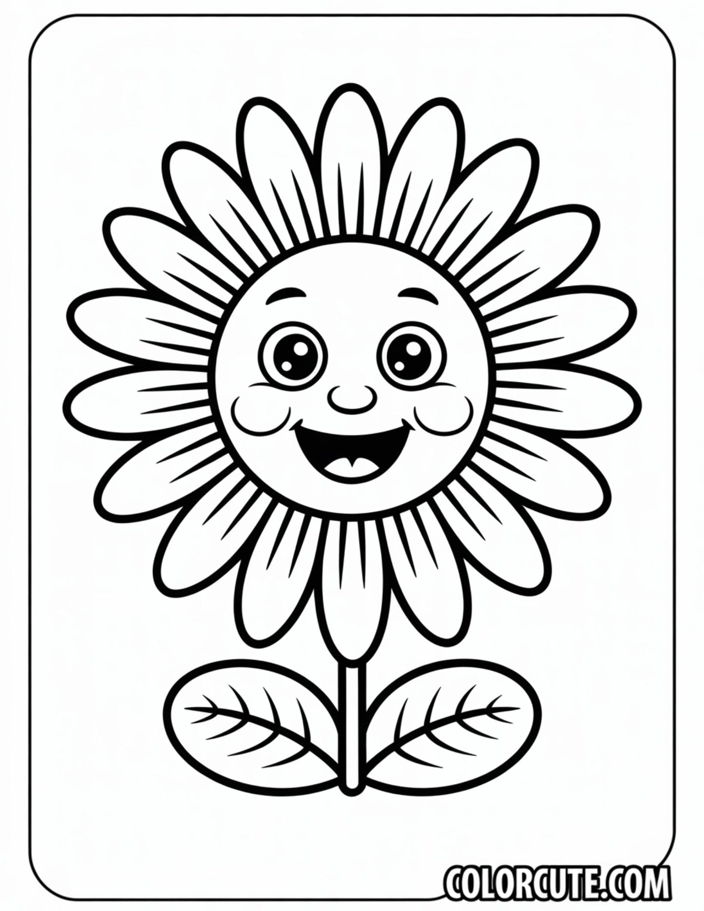 Sunflo Bold and Easy Coloring Pages | Free PDF Printables