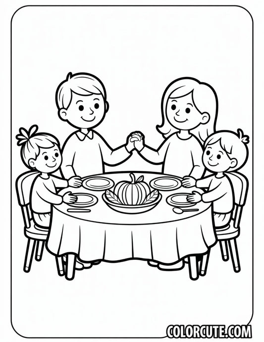 Thanksgiving Dinner Coloring Pages | Free PDF Printables