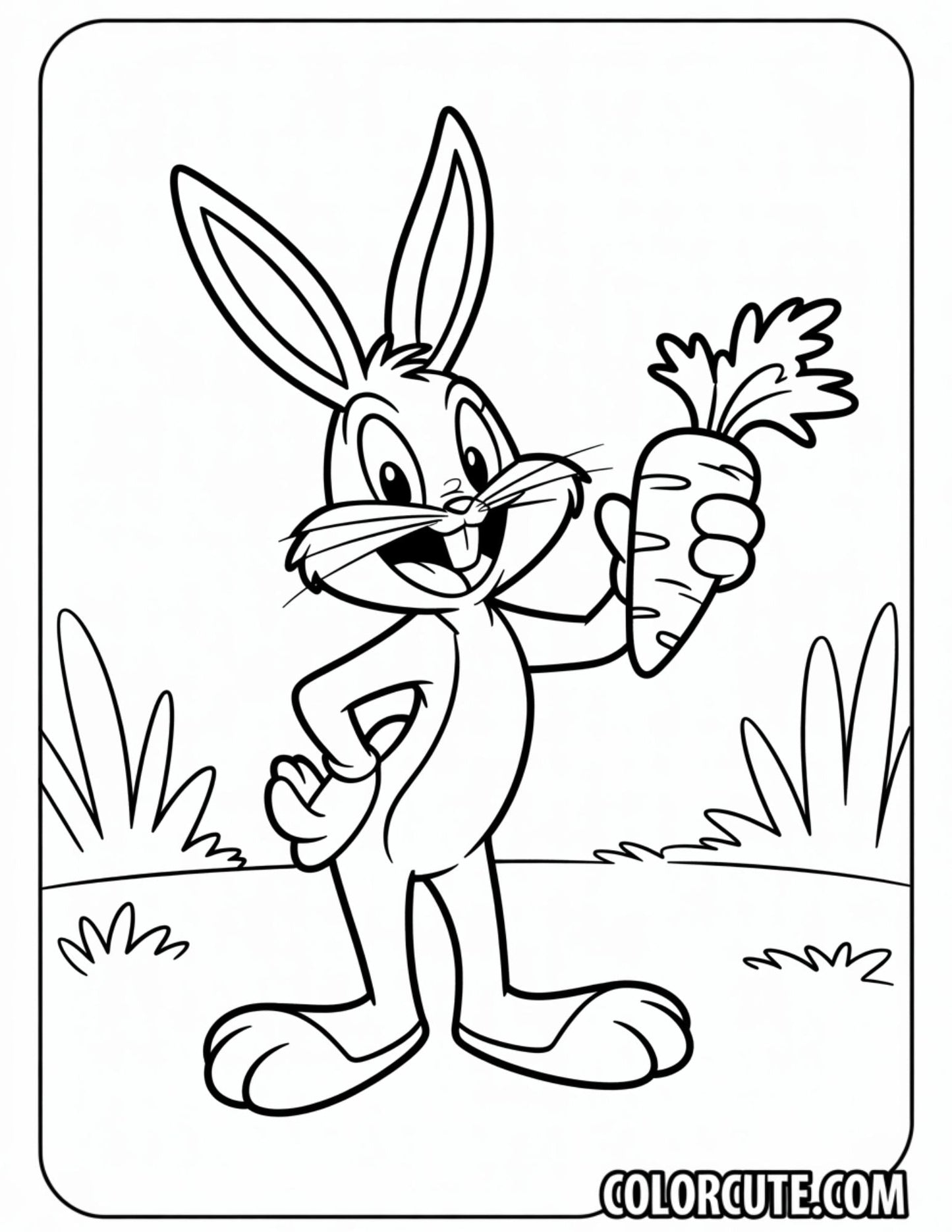Bugs Bunny Coloring Page – Free PDF Printables