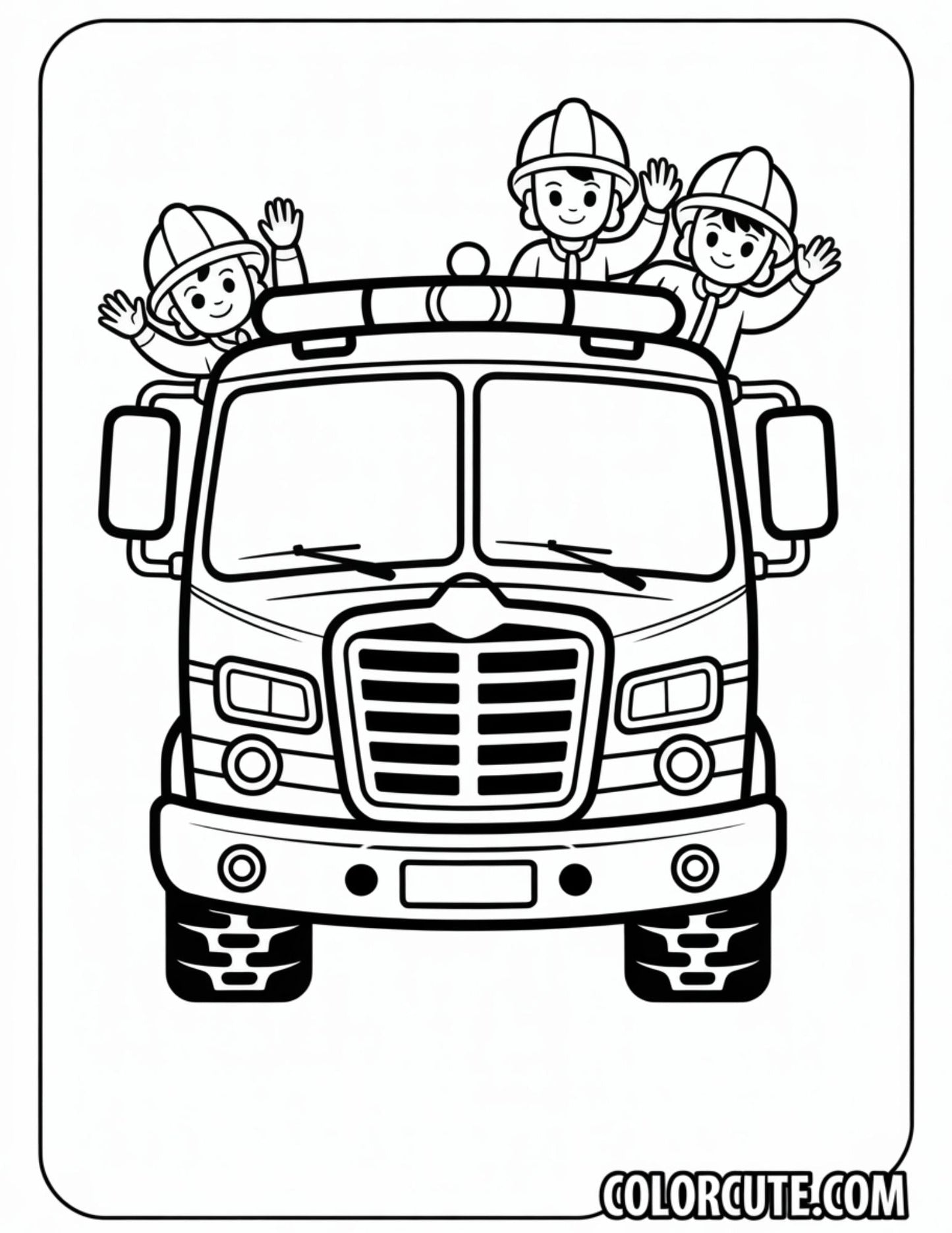 Bus Fire Truck Coloring Pages | Free PDF Printables