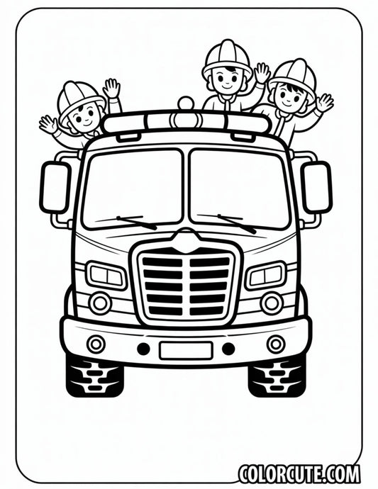 Bus Fire Truck Coloring Pages | Free PDF Printables