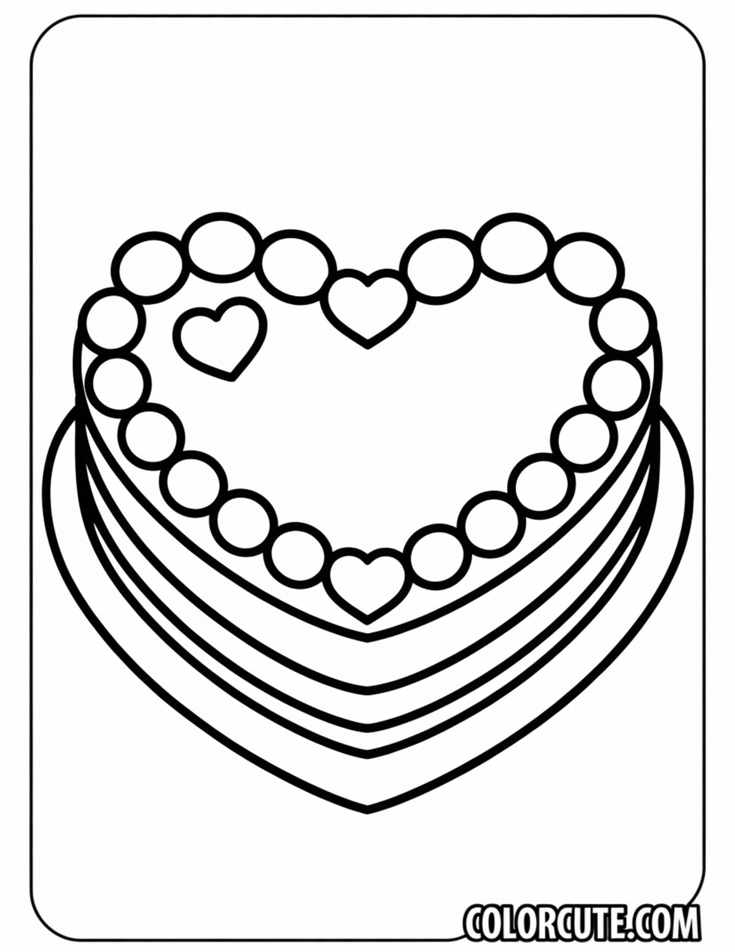 Cake Heart Coloring Pages | Free PDF Printables