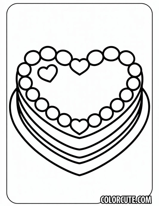 Cake Heart Coloring Pages | Free PDF Printables