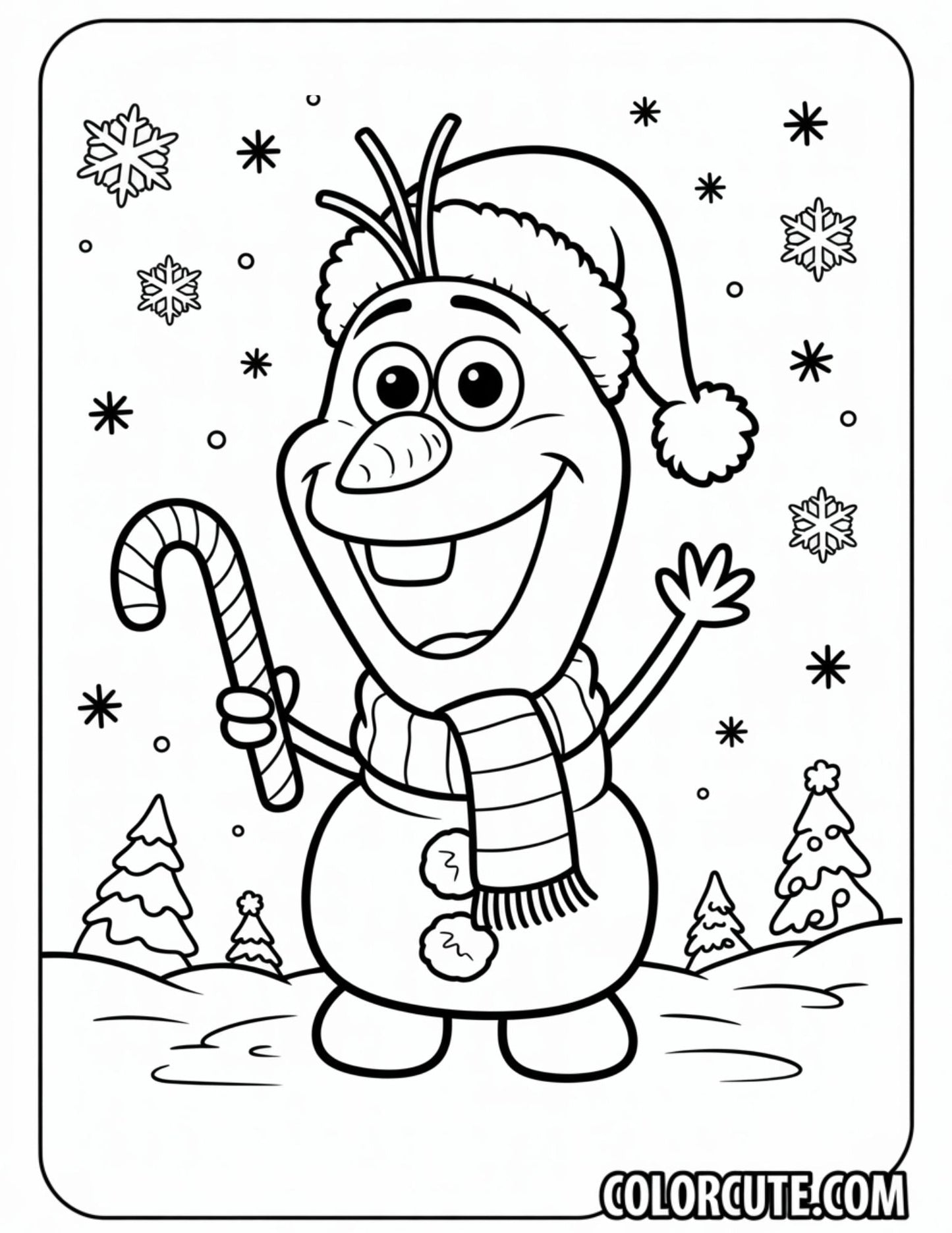 Christmas Olaf Coloring Pages | Free PDF Printables
