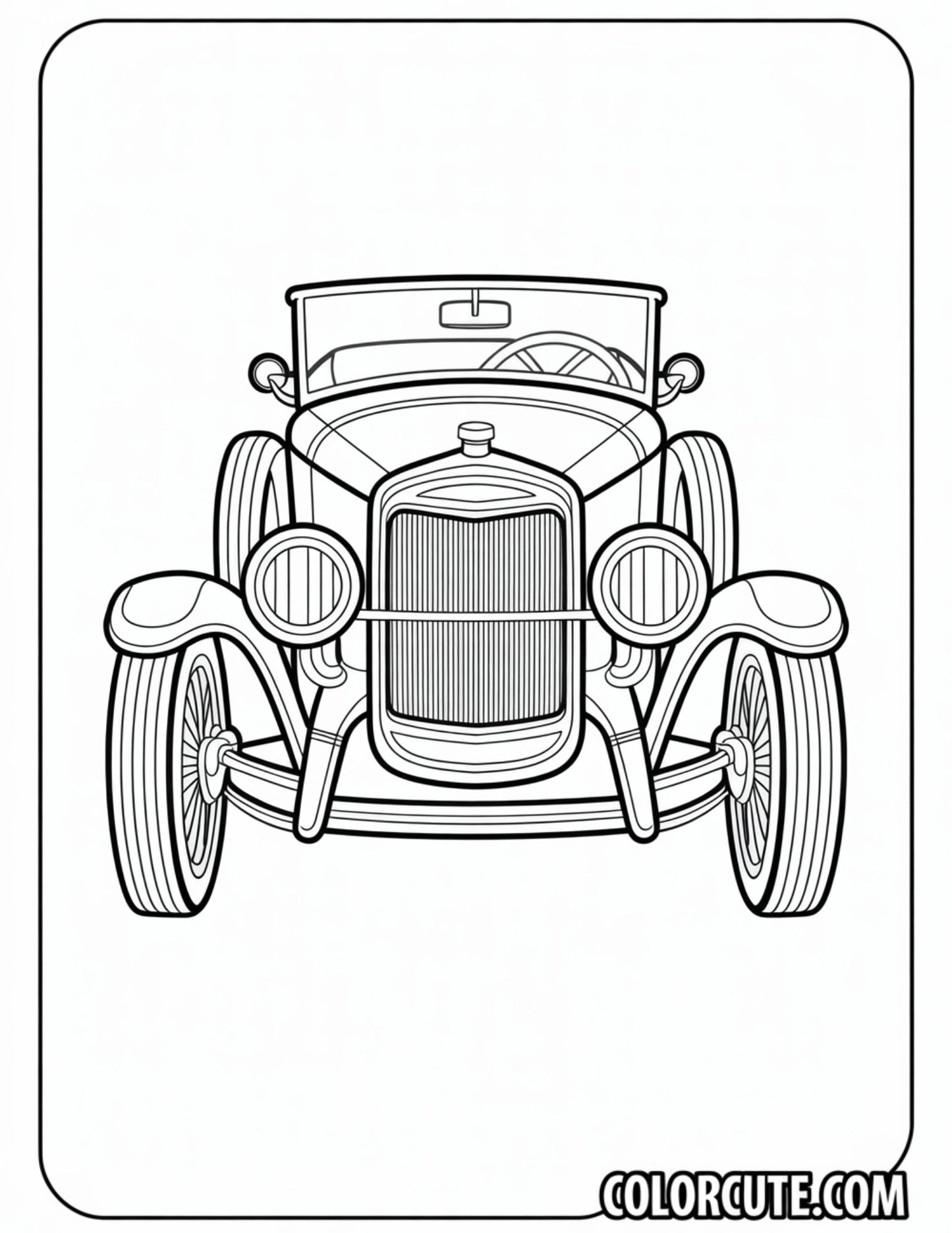 Cute Classic Car Coloring Pages | Free PDF Printables