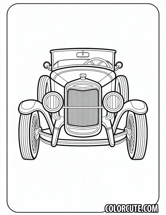 Cute Classic Car Coloring Pages | Free PDF Printables