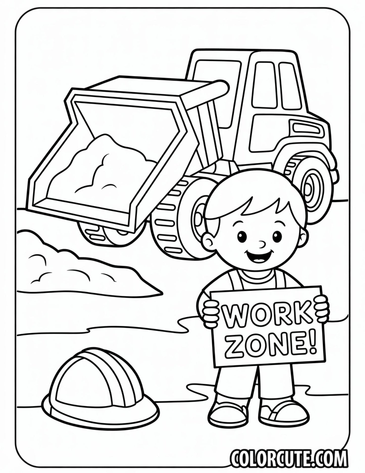 Construction Preschool Coloring Page | Free PDF Printables
