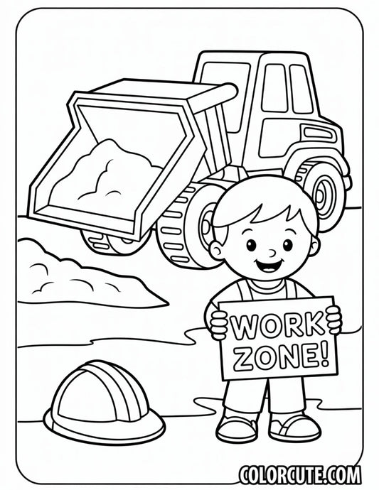 Construction Preschool Coloring Page | Free PDF Printables